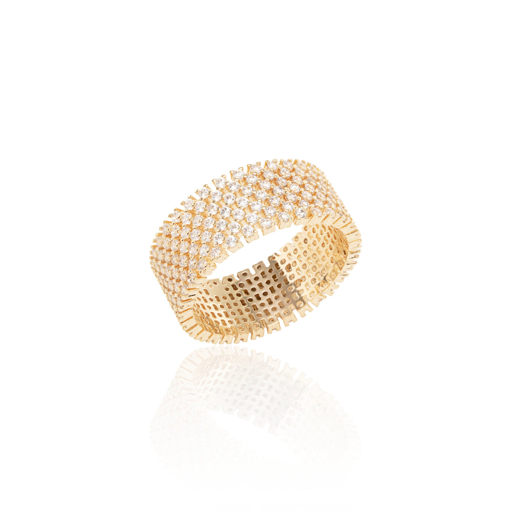 RING BAND 7 LINES CUBIC ZIRCONIA