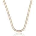 COLAR RIVIERA BAGUETTE CRISTAIS COM EXTENSOR