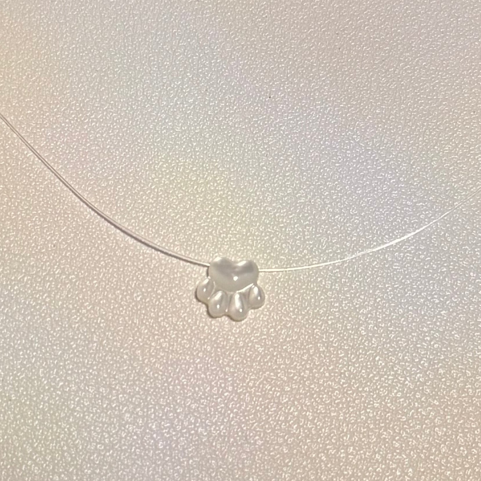 NECKLACE PET PAW MOTHER OF PEARL NYLON STRING