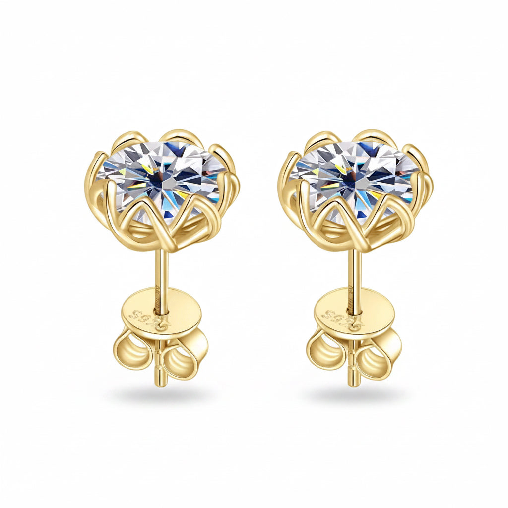 EARRING STUDS 2CT MOISSANITE 8mm
