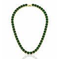 NECKLACE RIVIERA GREEN EMERALD 8MM CRYSTALS