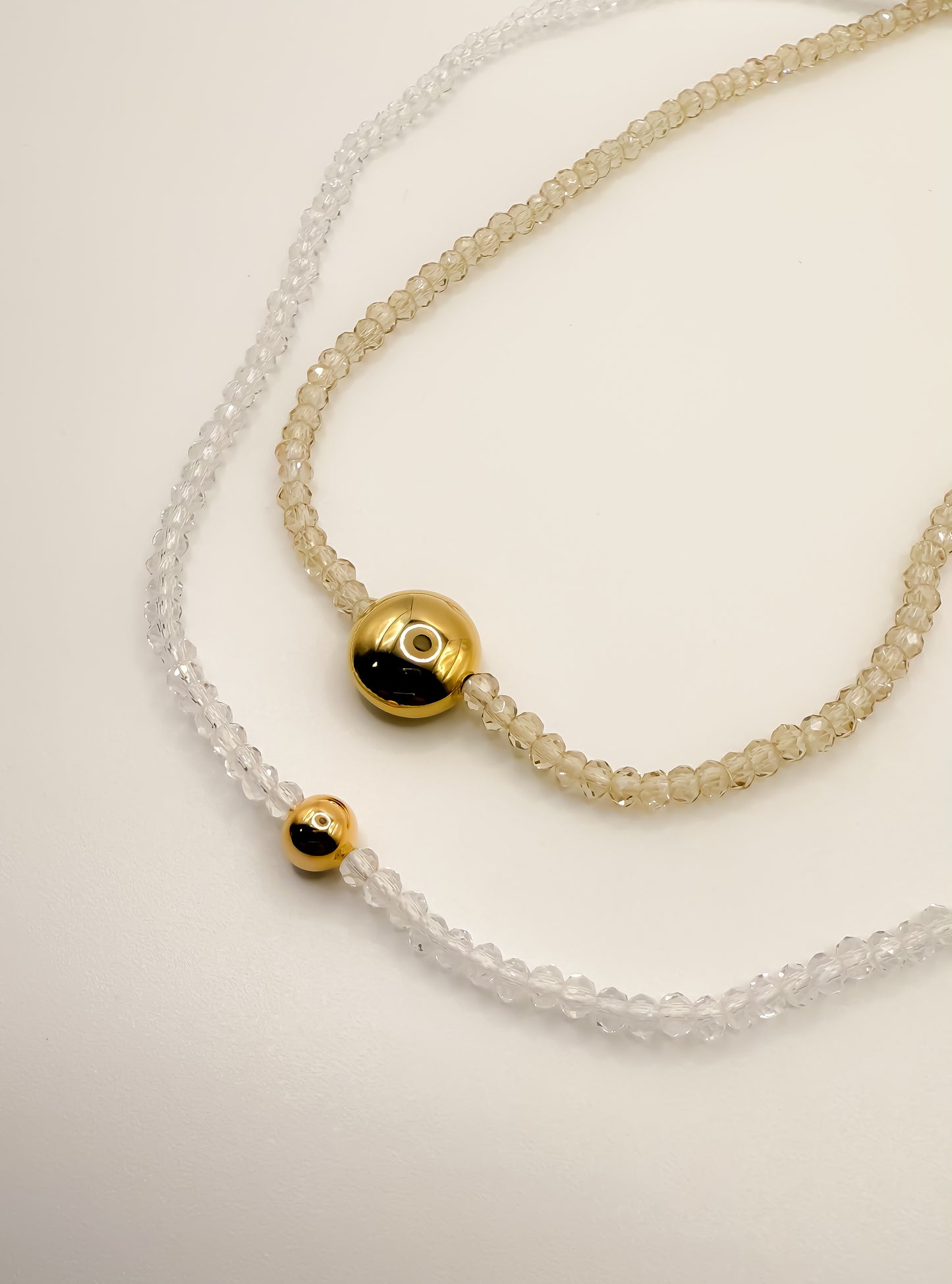 NECKLACE CRYSTAL GOLD SPHERE