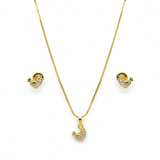 EARRING + NECKLACE SET FOR KIDS LITTLE BIRD