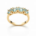 RING 4 BLUE TOPAZ ROUND CRYSTALS