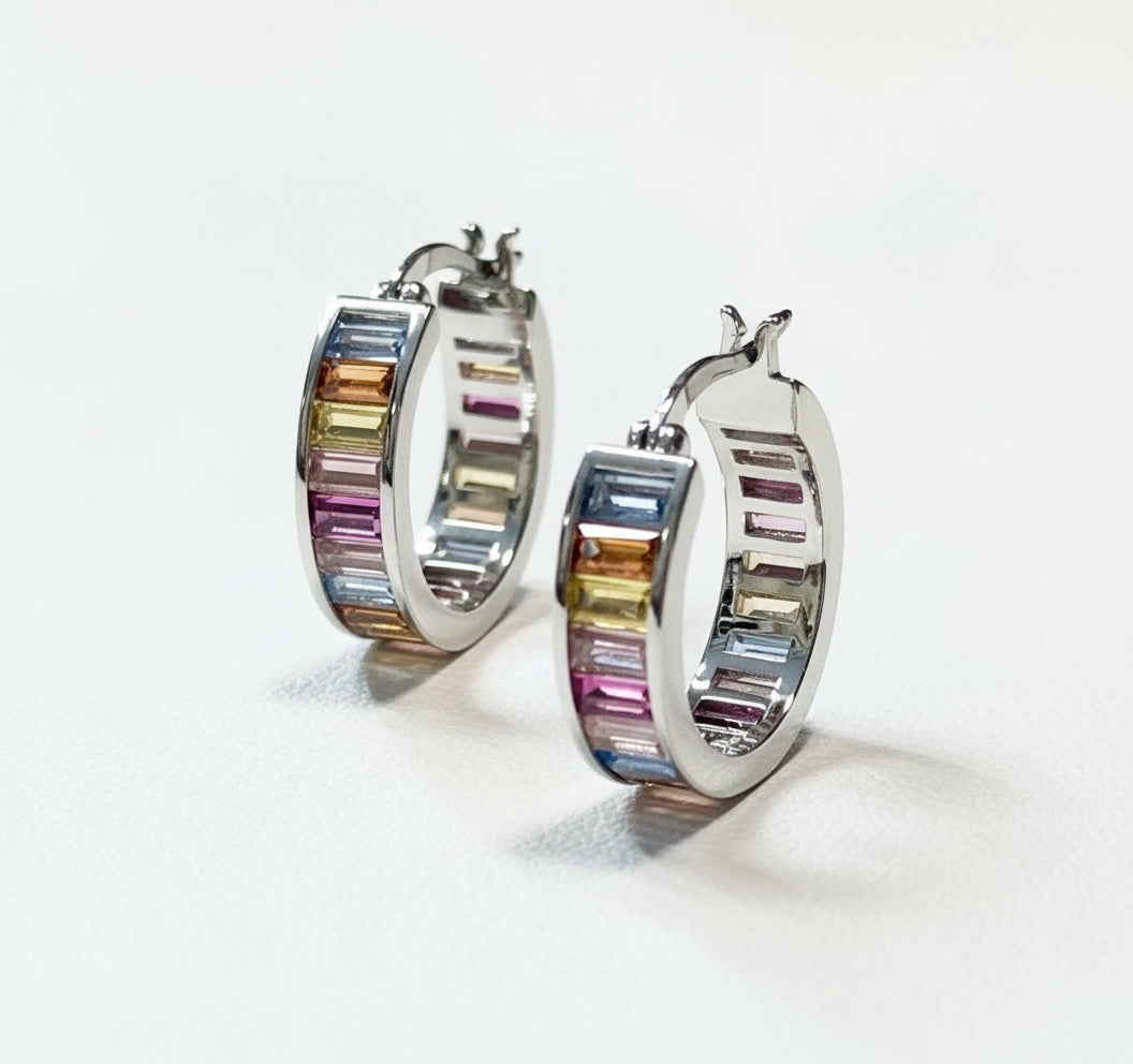EARRING HOOPS COLOR CRYSTALS