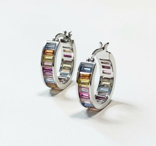 EARRING HOOPS COLOR CRYSTALS