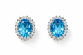 EARRING STUDS BLUE SKY ZIRCONIA HALO