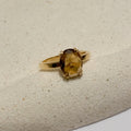 RING SOLITARY COFFEE BROWN CRYSTAL