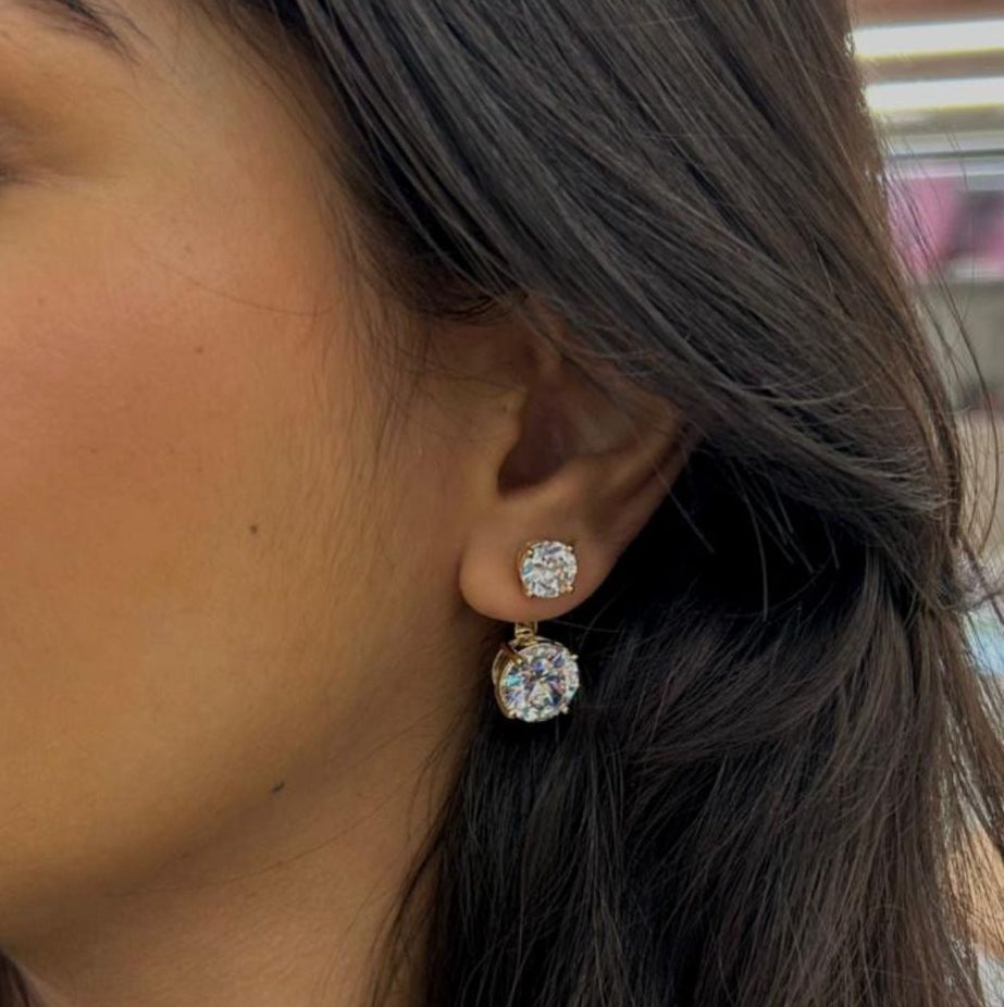 EARRINGS EAR JACKET PREMIUM CUBIC ZIRCONIA
