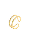 RING ADJUSTABLE TWO RINGS CUBIC ZIRCONIA