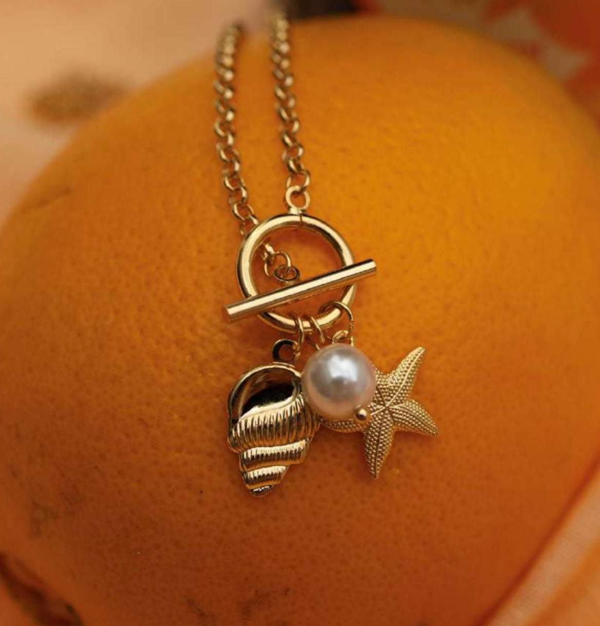 NECKLACE BEACH ELEMENTS PEARL