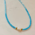 NECKLACE OMBRÉ CRYSTALS SUMMER FUN WITH BAROQUE PEARL