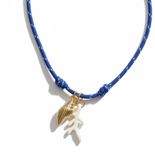 NECKLACE SUMMER FUN COTTON STRING WITH BEACH ELEMENTS