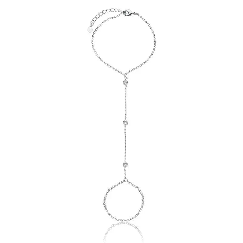 HAND BRACELET WITH CUBIC ZIRCONIA