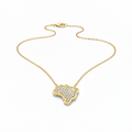 NECKLACE BRAZIL MAP PAVE CUBIC ZIRCONIA
