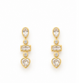 EARRINGS GEOMETRIC HEART CUBIC ZIRCONIA