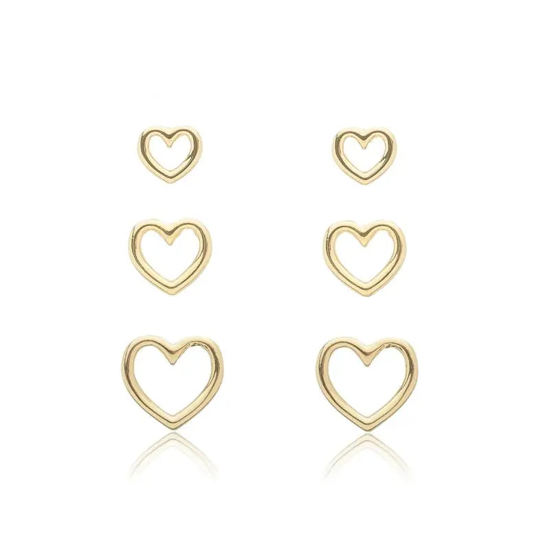 EARRINGS TRIO HEARTS