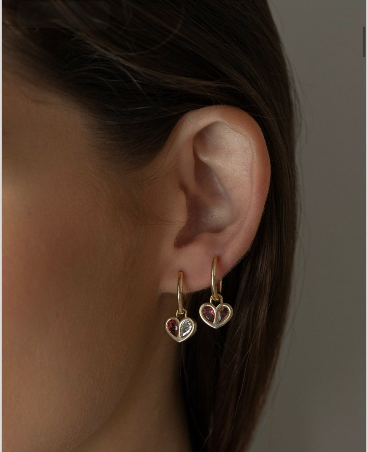 EARRING HOOPS HEART COLORS