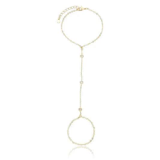 HAND BRACELET WITH CUBIC ZIRCONIA