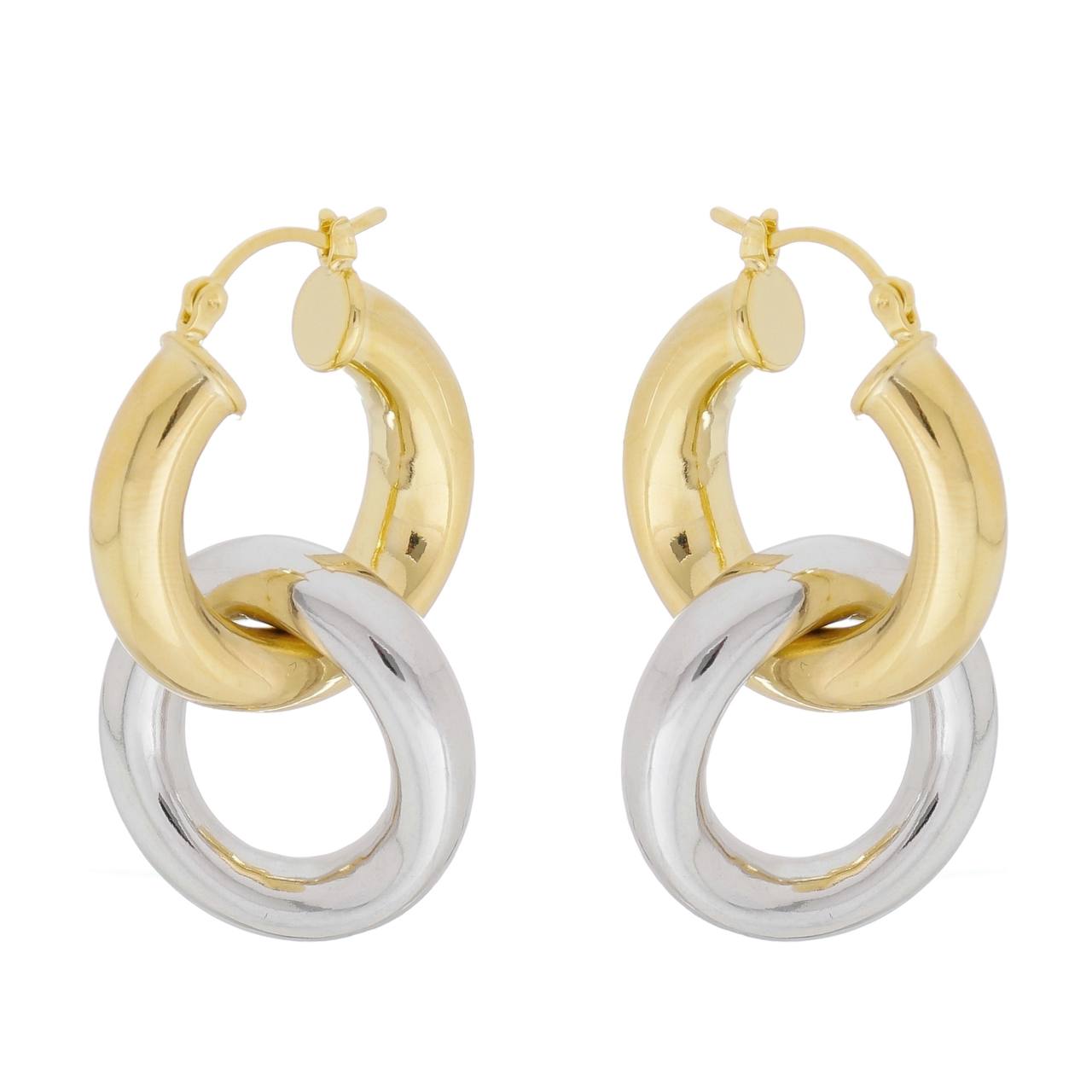 EARRING 2 HOOPS GOLD/SILVER