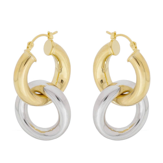 EARRING 2 HOOPS GOLD/SILVER