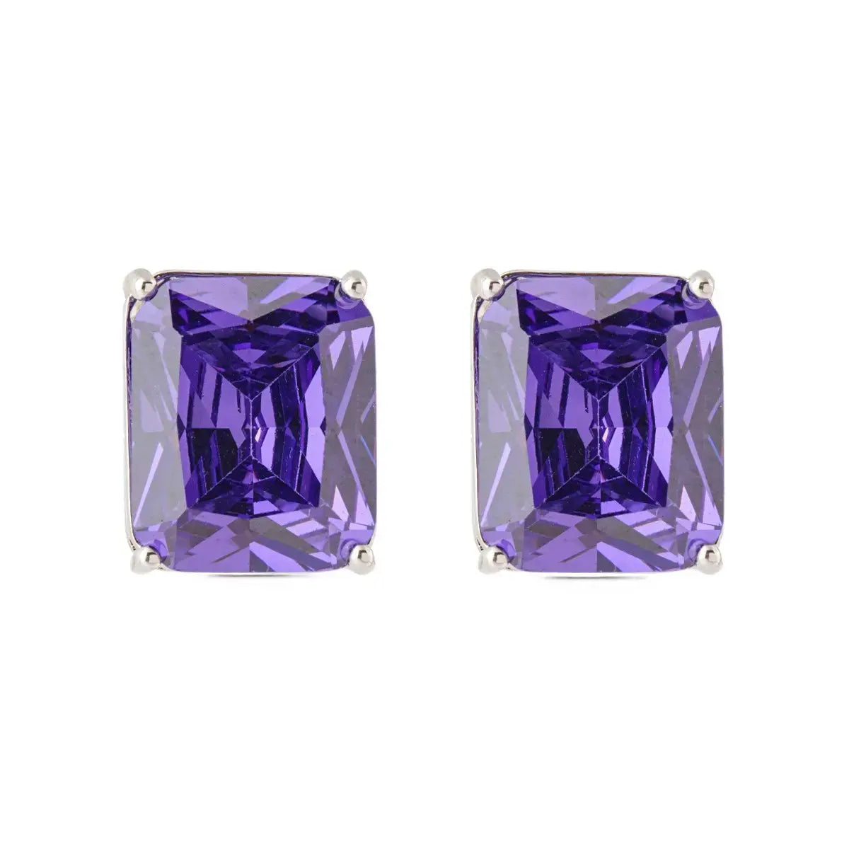 EARRING STUDS DELUXE RECTANGLE CRYSTAL
