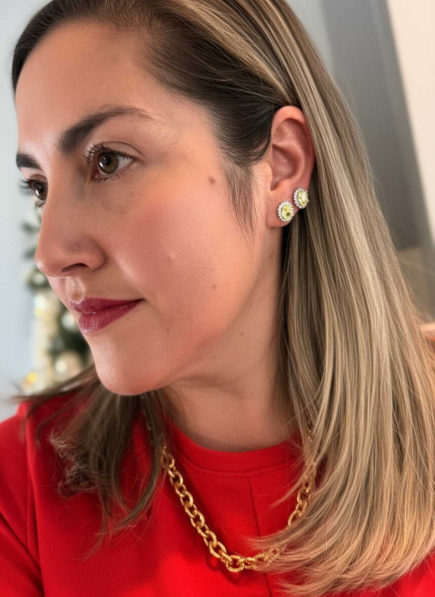 EARRINGS DELUXE OVAL CRYSTALS