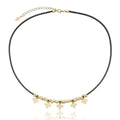 COLAR DE COURO BOHO TREVOS