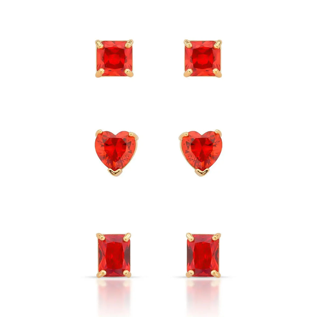 EARRING STUDS TRIO SHAPES