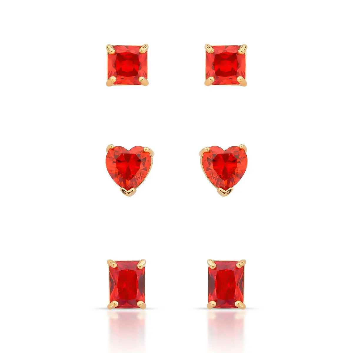 EARRING STUDS TRIO SHAPES