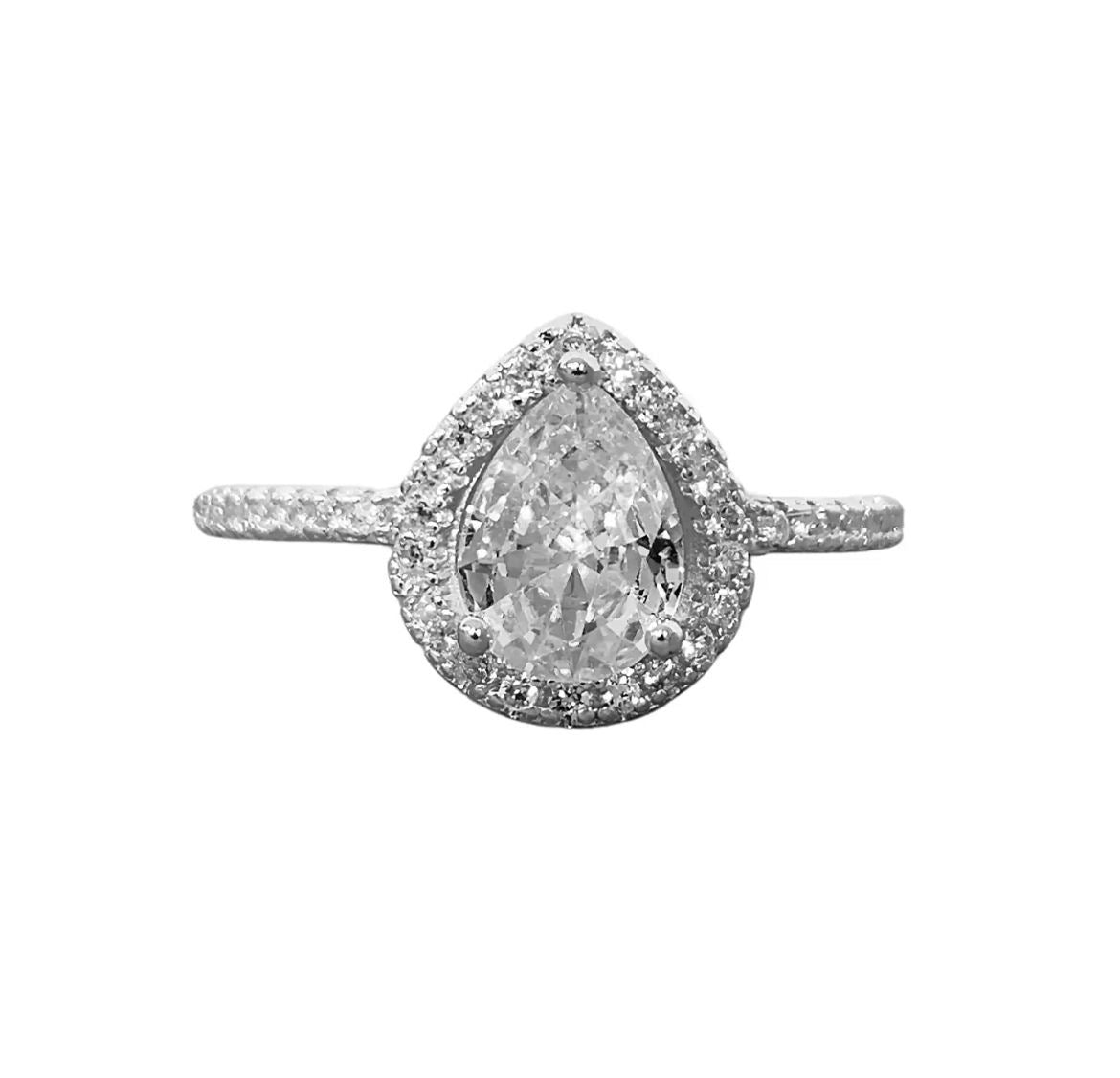 RING CUBIC ZIRCON PEAR CUT