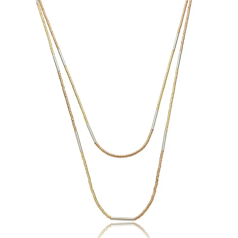 NECKLACE DUO PLATED 120CM LONG