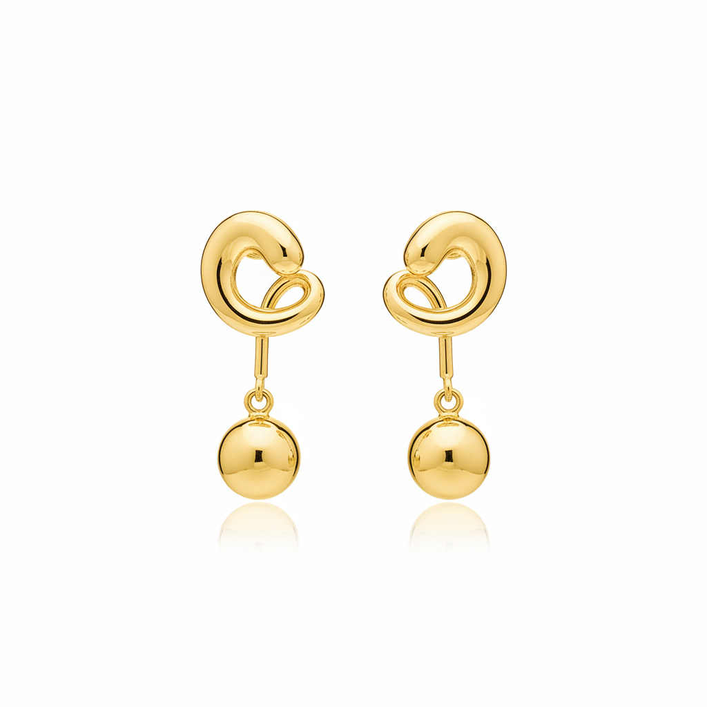 EARRINGS KNOT AND SPHERE