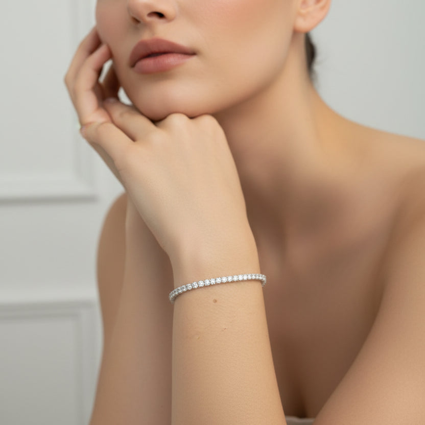 BRACELET RIVIERA MOISSANITES 3MM SILVER925