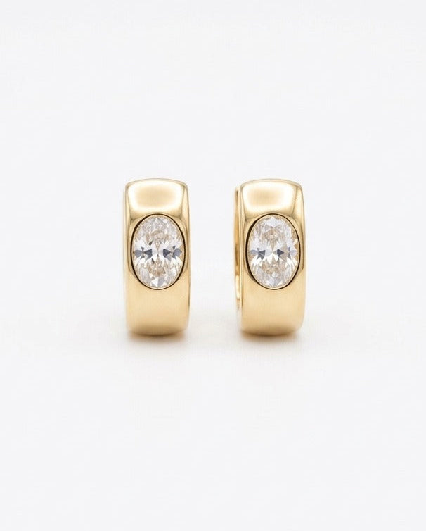 EARRING HOOPS CLICK WITH CUBIC ZIRCONIA