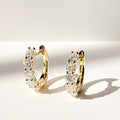 EARRING HOOPS 5 MOISSANITES 3.5MM EACH