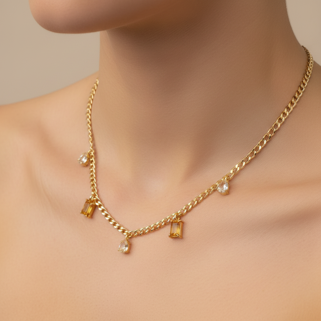 NECKLACE YELLOW CITRINE TONES