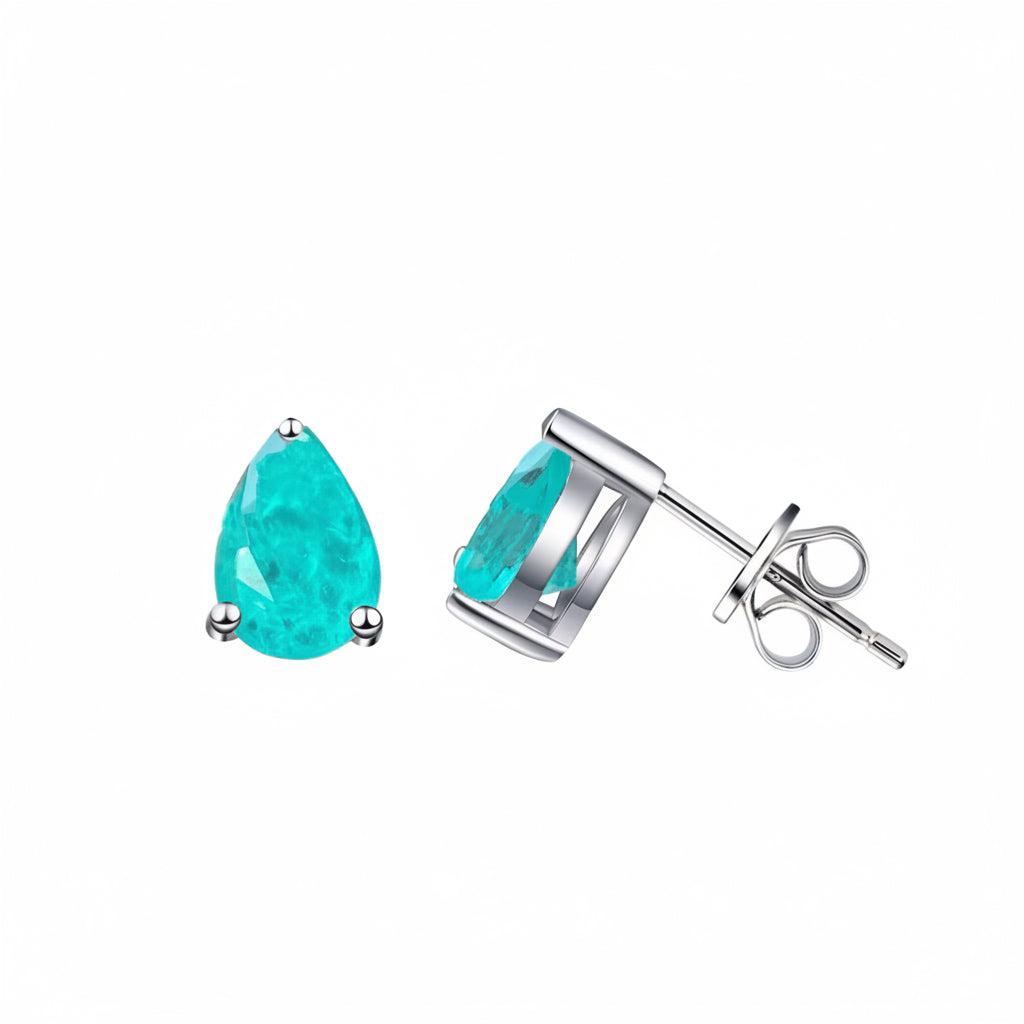 EARRING STUDS CLASSIC SHAPES SIMULATED PARAÍBA FUSION CRYSTAL