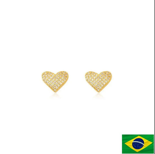 EARRINGS PAVE CUBIC ZIRCONIA HEART