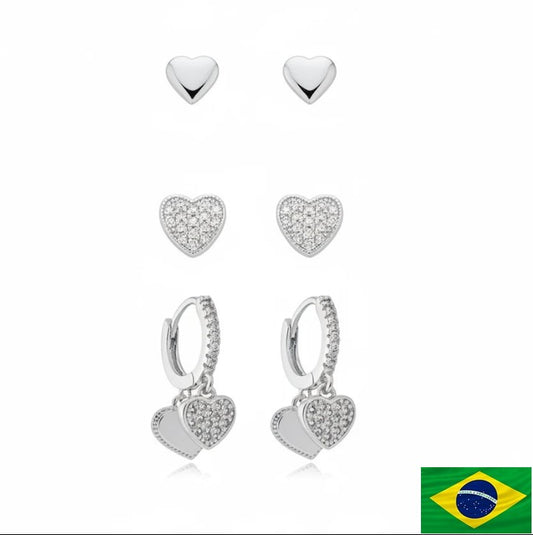 EARRING TRIO LOVE HEARTS