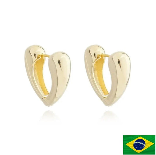 EARRING HOOPS BOLD HEART