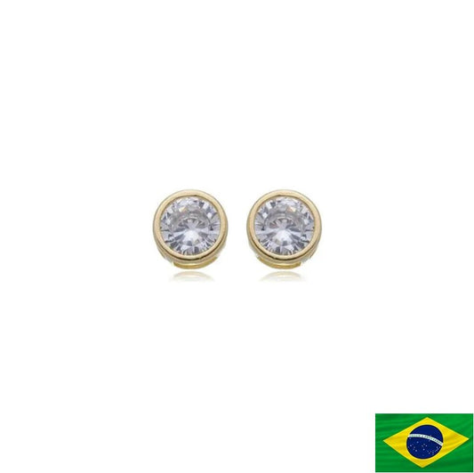 EARRINGS CUBIC ZIRCON STUD 6mm