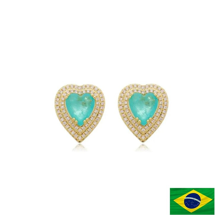 EARRINGS HEART FUSION WITH MICRO CUBIC ZIRCON