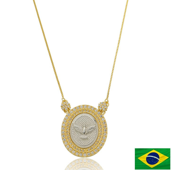 NECKLACE HOLY SPIRIT MEDAL GOLD/SILVER