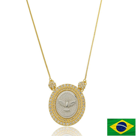 NECKLACE HOLY SPIRIT MEDAL GOLD/SILVER
