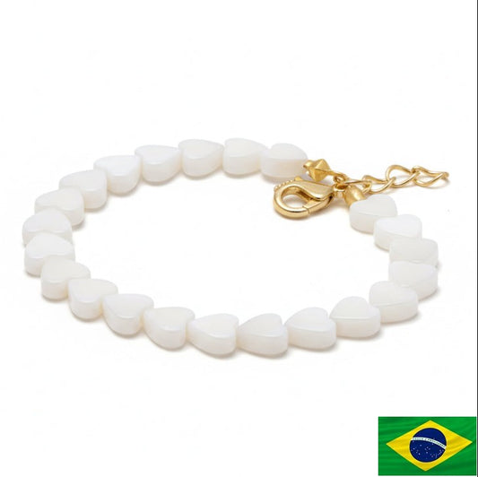 BRACELET MOTHER OF PEARL HEARTS