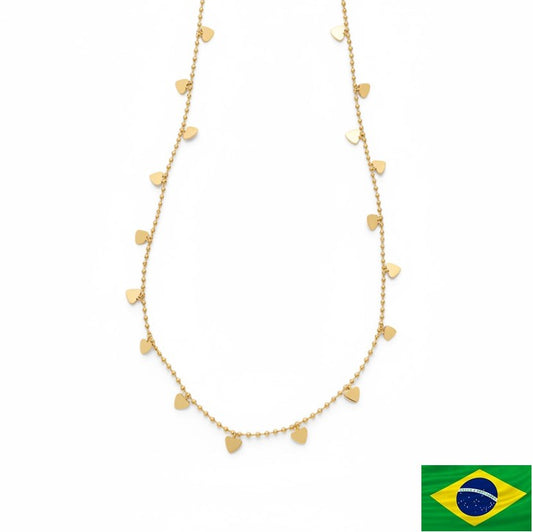 NECKLACE MINI HEARTS 70CM LONG