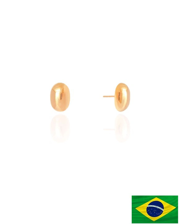 EARRINGS OVAL STUD 1.2CM