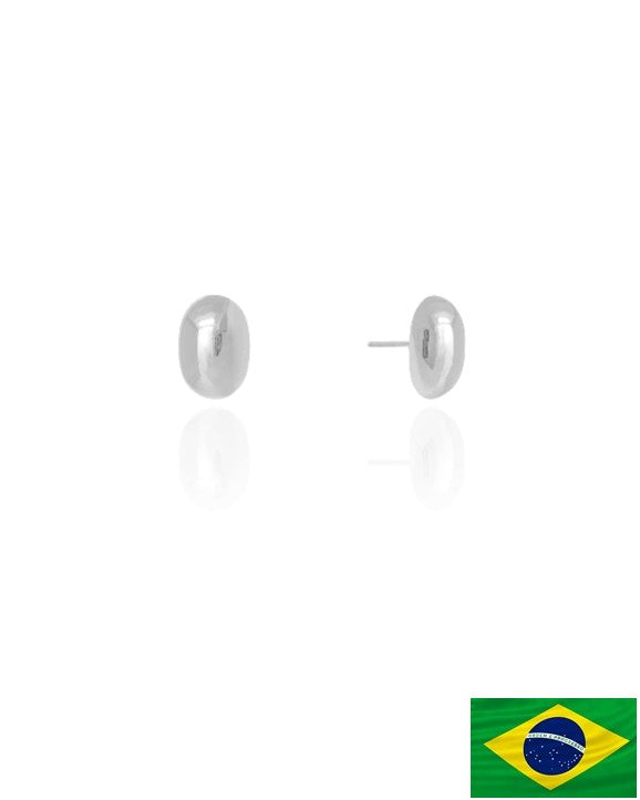 EARRINGS OVAL STUD 1.2CM