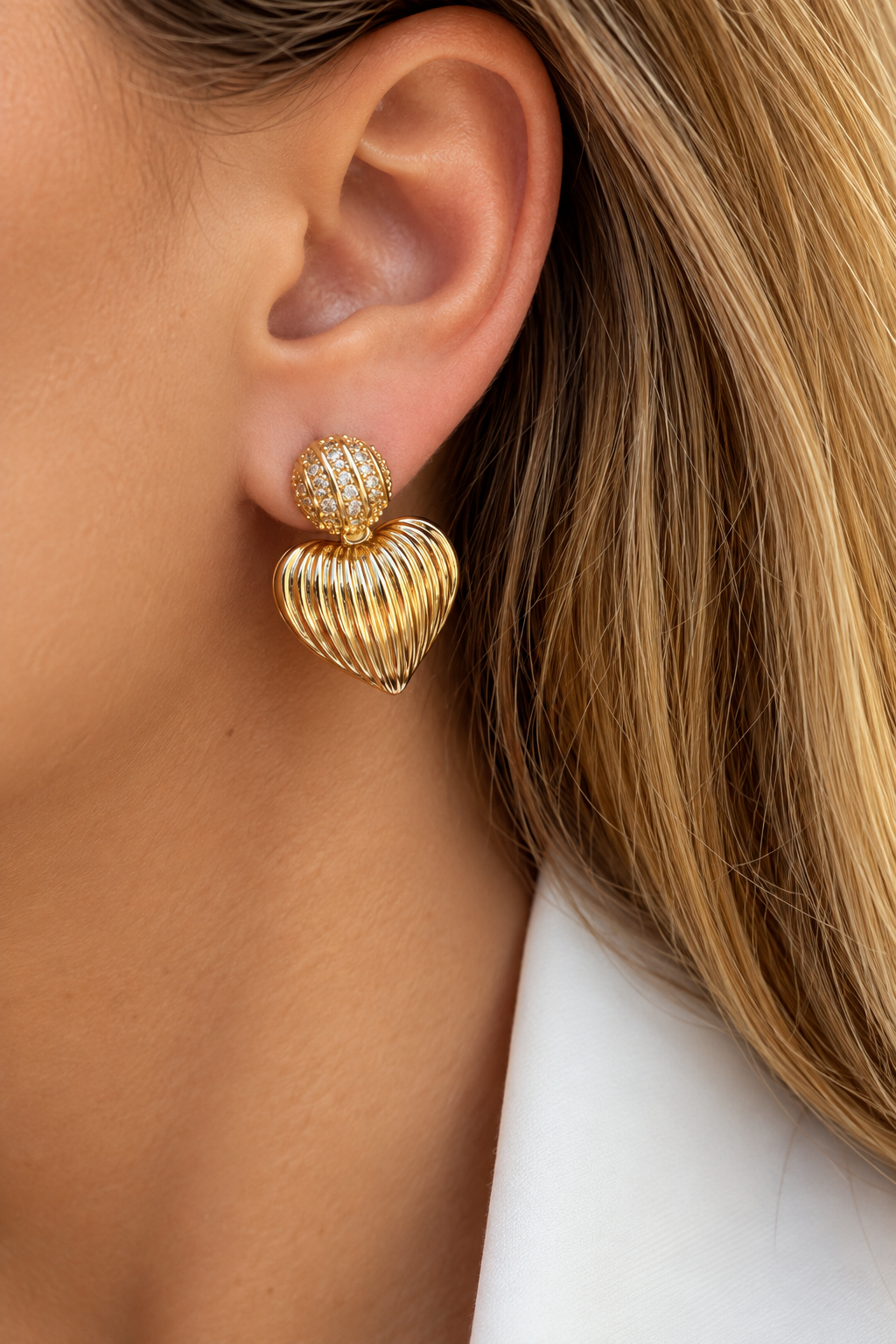 EARRINGS TEXTURE HEART